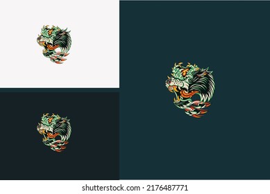 head tiger angry vector illustration flat design