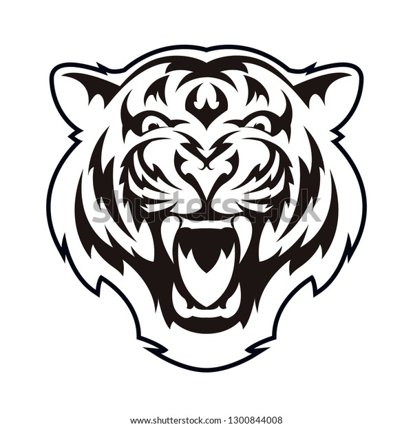 Head Tiger Black Vector Illustration Stock Vector (Royalty Free ...