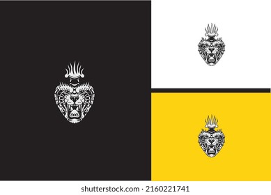 head tiger and flame vector black and white