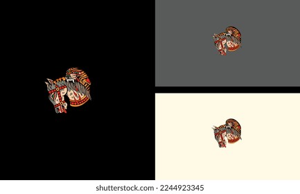 head tiger with head horse vector artwork design