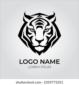 Head tiger logo illustration design art 