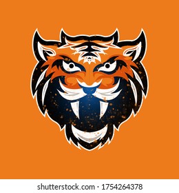 head tiger logo vector design illustration. symbol icon, logo and poster