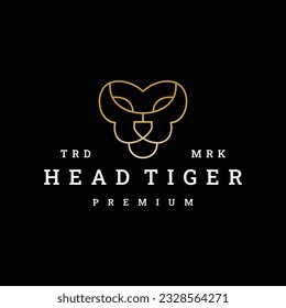 Head tiger logo vector icon illustration hipster vintage retro .