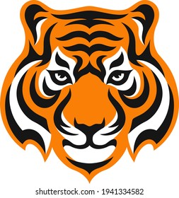 Head of Tiger Simple Flat Design