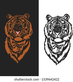 Head Tiger Vector art portrait
