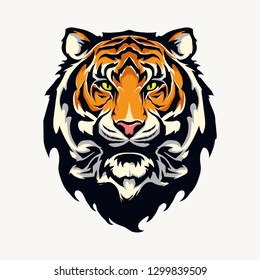 head tiger vector illustration