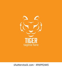 Head Tiger Vector Illustration. 