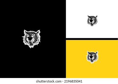 Head Tiger Vector Illustration Black White Stock Vector Royalty Free Shutterstock