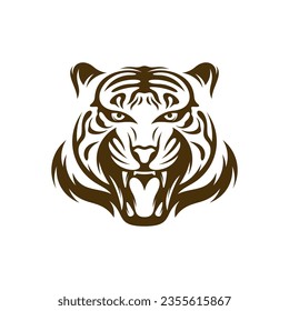 Head Tiger vector illustration design. Head Tiger logo design Template.