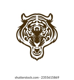 Head Tiger vector illustration design. Head Tiger logo design Template.