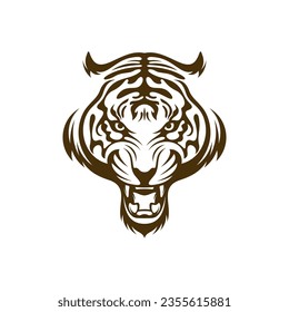 Head Tiger vector illustration design. Head Tiger logo design Template.