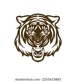 Head Tiger vector illustration design. Head Tiger logo design Template.