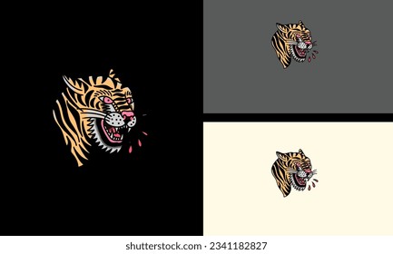 head tiger vector illustration mascot design