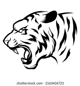 Head of tiger vector white background