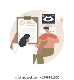 Head to toe physical examination abstract concept vector illustration. Head to toe exam, physical examination findings, clinical assessment, ultrasound, all the body systems abstract metaphor.