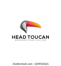 Head toucan colorful logo modern