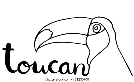 a head of toucans on white background