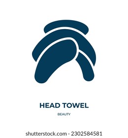 head towel vector icon. head towel, towel, clean filled icons from flat beauty concept. Isolated black glyph icon, vector illustration symbol element for web design and mobile apps