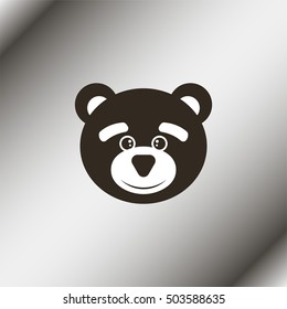Head of toy bear illustration.