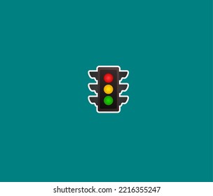 head traffic light object design sticker isolated