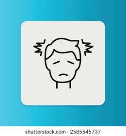 Head Trauma icon.  Editable stroke. Vector illustration.	
