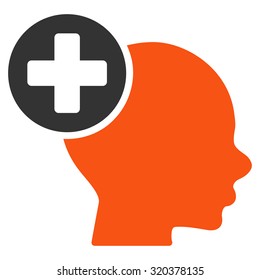 Head Treatment vector icon. Style is bicolor flat symbol, orange and gray colors, rounded angles, white background.