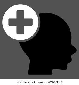 Head Treatment vector icon. Style is bicolor flat symbol, black and white colors, rounded angles, gray background.