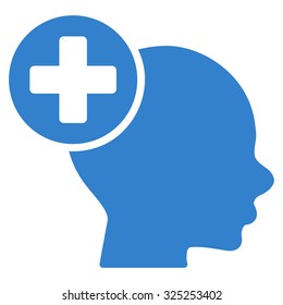 Head Treatment vector icon. Style is flat symbol, cobalt color, rounded angles, white background.