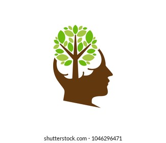 Head Tree Icon Logo Design Element