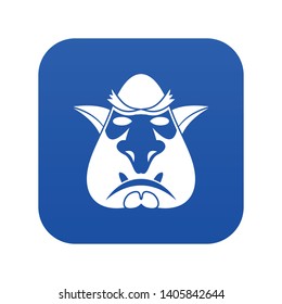 Head of troll icon digital blue for any design isolated on white vector illustration
