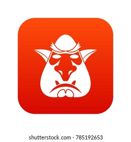 Head of troll icon digital red for any design isolated on white vector illustration