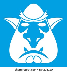 Head of troll icon white