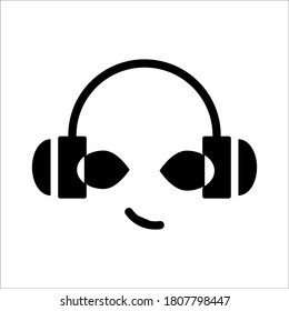 un icono de cabeza y dos ojos, sobre un fondo blanco. ilustración vectorial