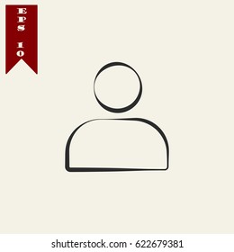 Head user vector icon with line design