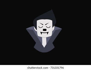 head vampire monster on a dark background.
