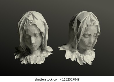 Pietà Head Vector 3D Rendering