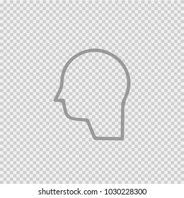 Icono de Vector de cabeza eps 10. Ilustración de perfil de cara humana.