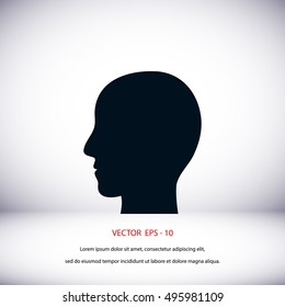head vector icon, flat design best vector icon