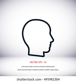 head vector icon, flat design best vector icon