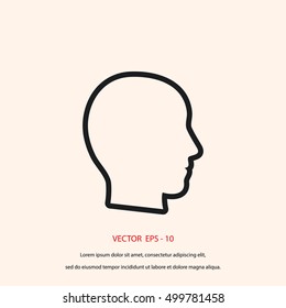 head vector icon, flat design best vector icon