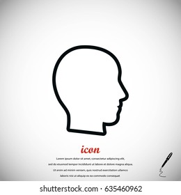 head vector icon, flat design best vector icon