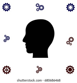 head vector icon, flat design best vector icon