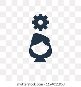 Head vector icon isolated on transparent background, Head transparency concept can be used web and mobile