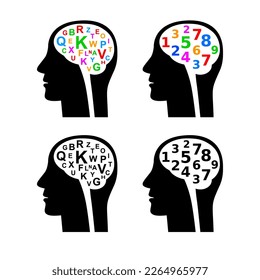 Head vector icon on white background
