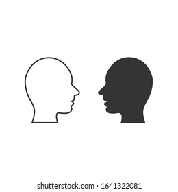 Head vector icon set, flat design vector icon.