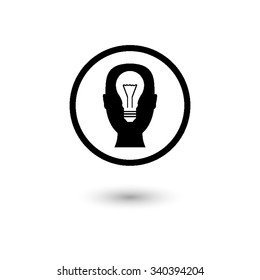 Head - vector icon with shadow