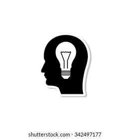 Head - vector icon with shadow