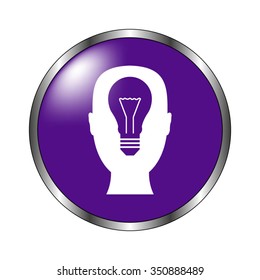 Head - vector icon; violet button