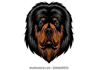 Head Vector illustration design of tibetan mastiff on white background