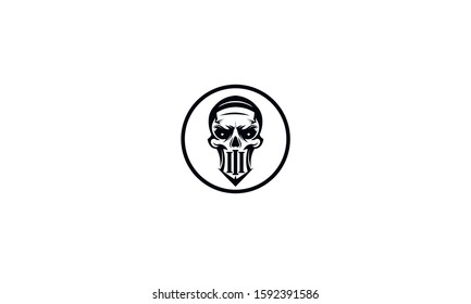 head. vector skull, human skull tattoo. evil. in a circle